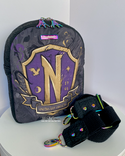 Nevermore Black Lace-Textured Small Sling Bag