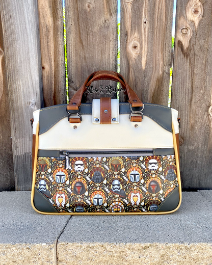 Nouveau Helmets Neutral Color-Blocked Crossbody Satchel