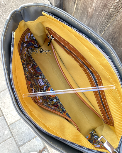 Nouveau Helmets Neutral Color-Blocked Crossbody Satchel