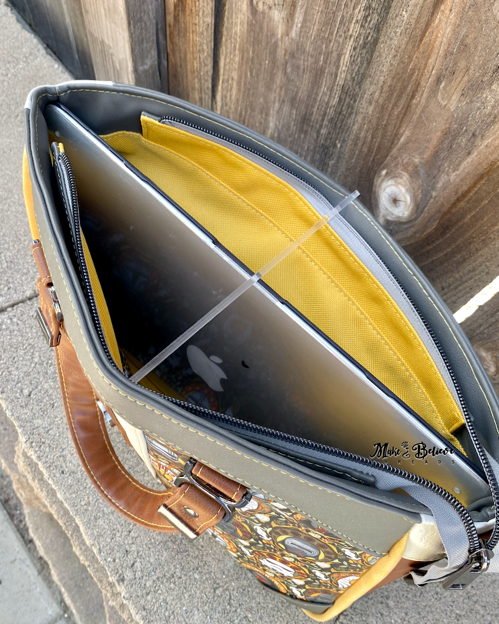 Nouveau Helmets Neutral Color-Blocked Crossbody Satchel