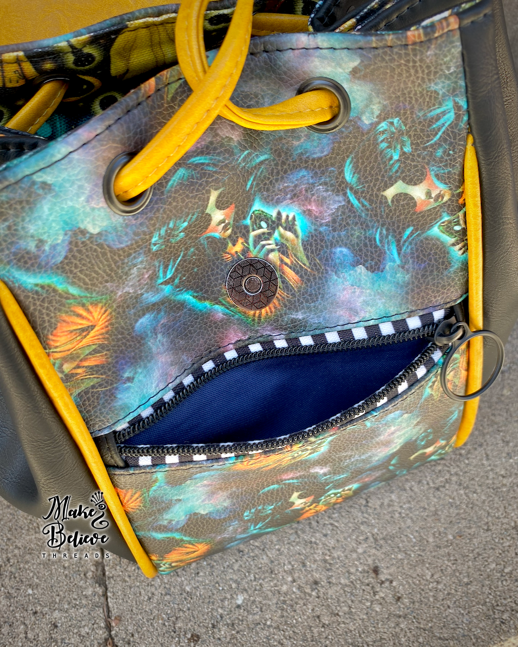 Otherworld Girl Mini Bucket Backpack with Flap