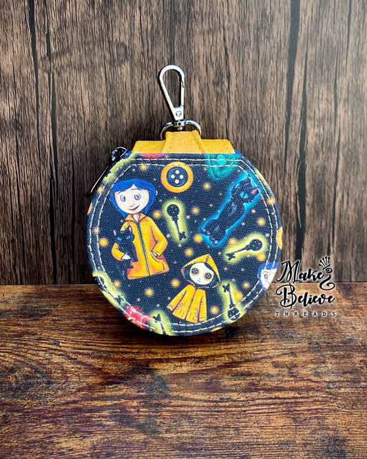 Otherworld Girl Collage Circle Pouch with Clip