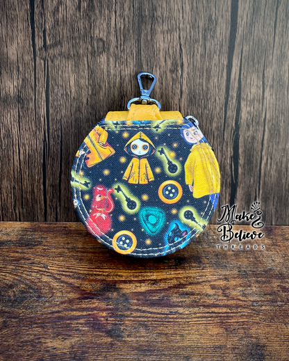 Otherworld Girl Collage Circle Pouch with Clip