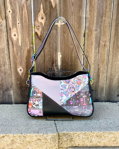 Patchwork Cafe Sushi Cats Midsize Shoulder/Crossbody Bag