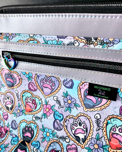 Patchwork Cafe Sushi Cats Midsize Shoulder/Crossbody Bag