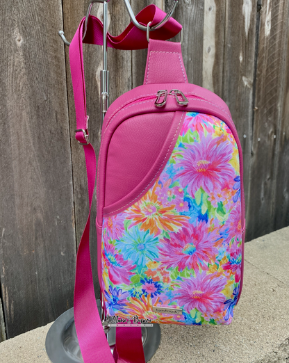 Pink Summer Floral Sling Bag