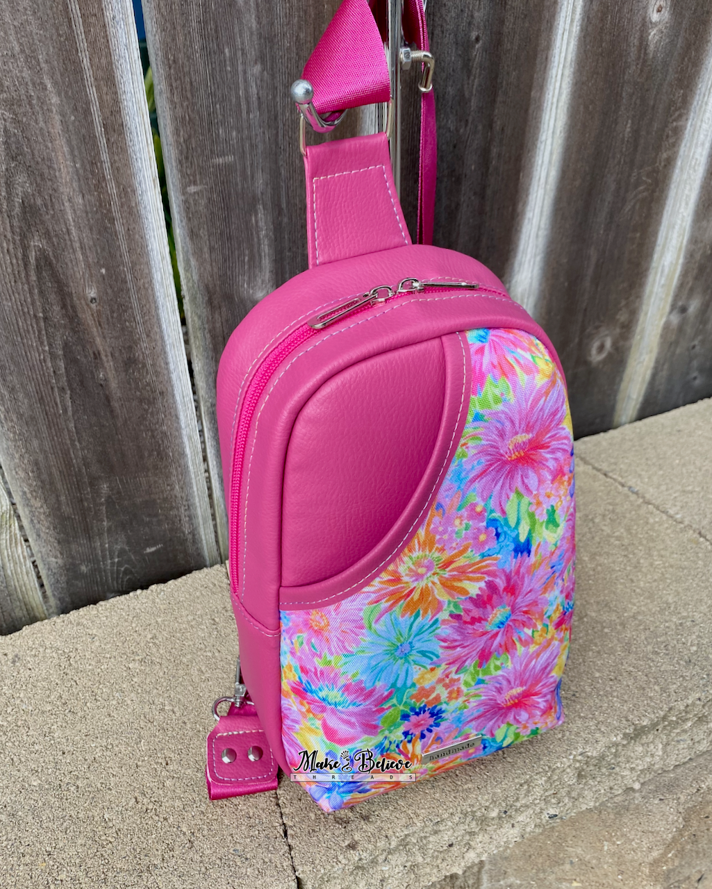 Pink Summer Floral Sling Bag