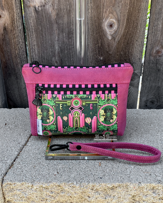 Pink Witch Muted Fuchsia Pouch with Wristlet Strap