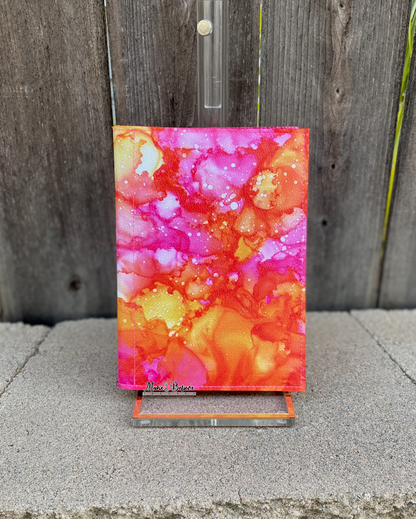 Pink and Orange Ink Notepad Cover