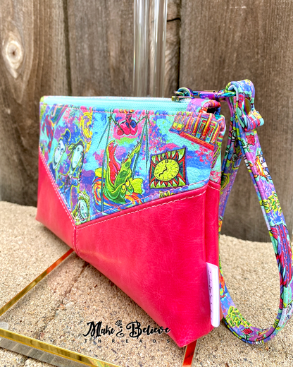 Pink and Teal Haunted Mashup Harlequin Pouch