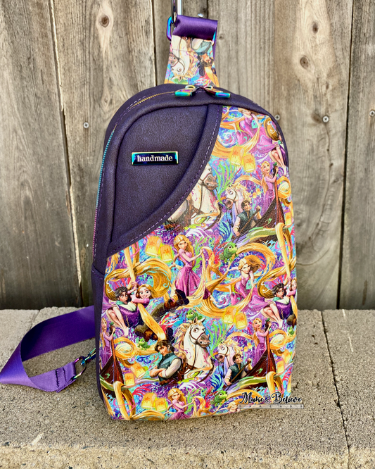 Purple Artisticpunzel Medium-Sized Sling Bag