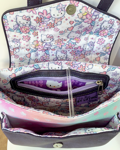 Purple Bow Kitty Satchel Bag