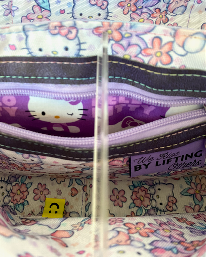Purple Bow Kitty Satchel Bag