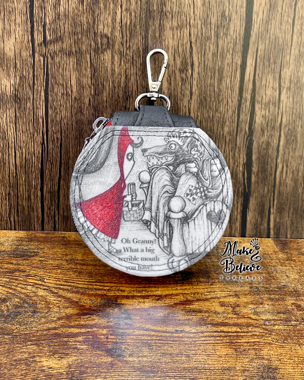 Red Riding Hood Circle Pouch with Clip