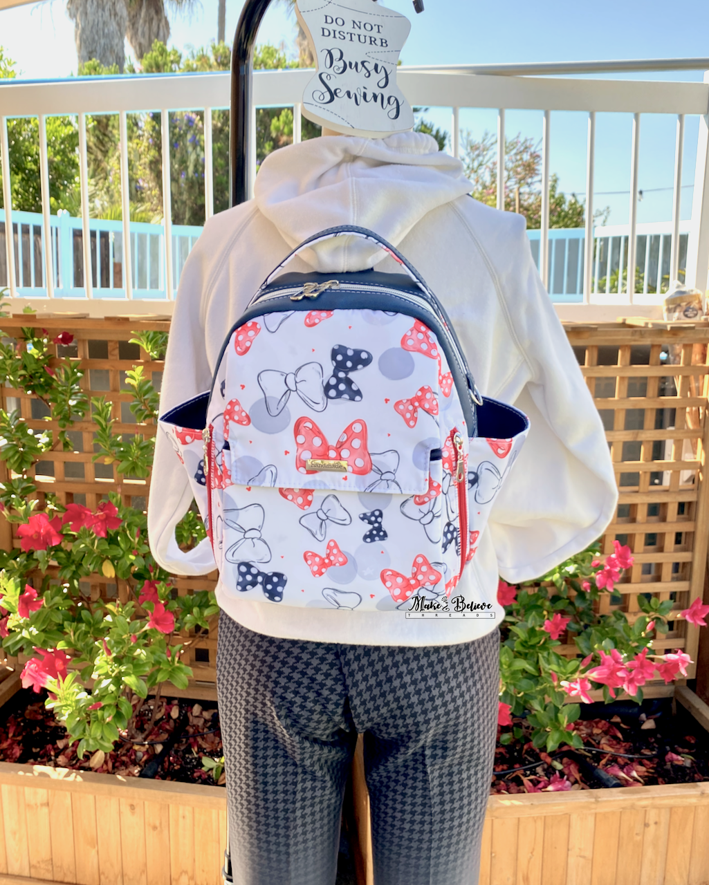 Red, White, and Blue Mouse Bows 3-in-1 Backpack