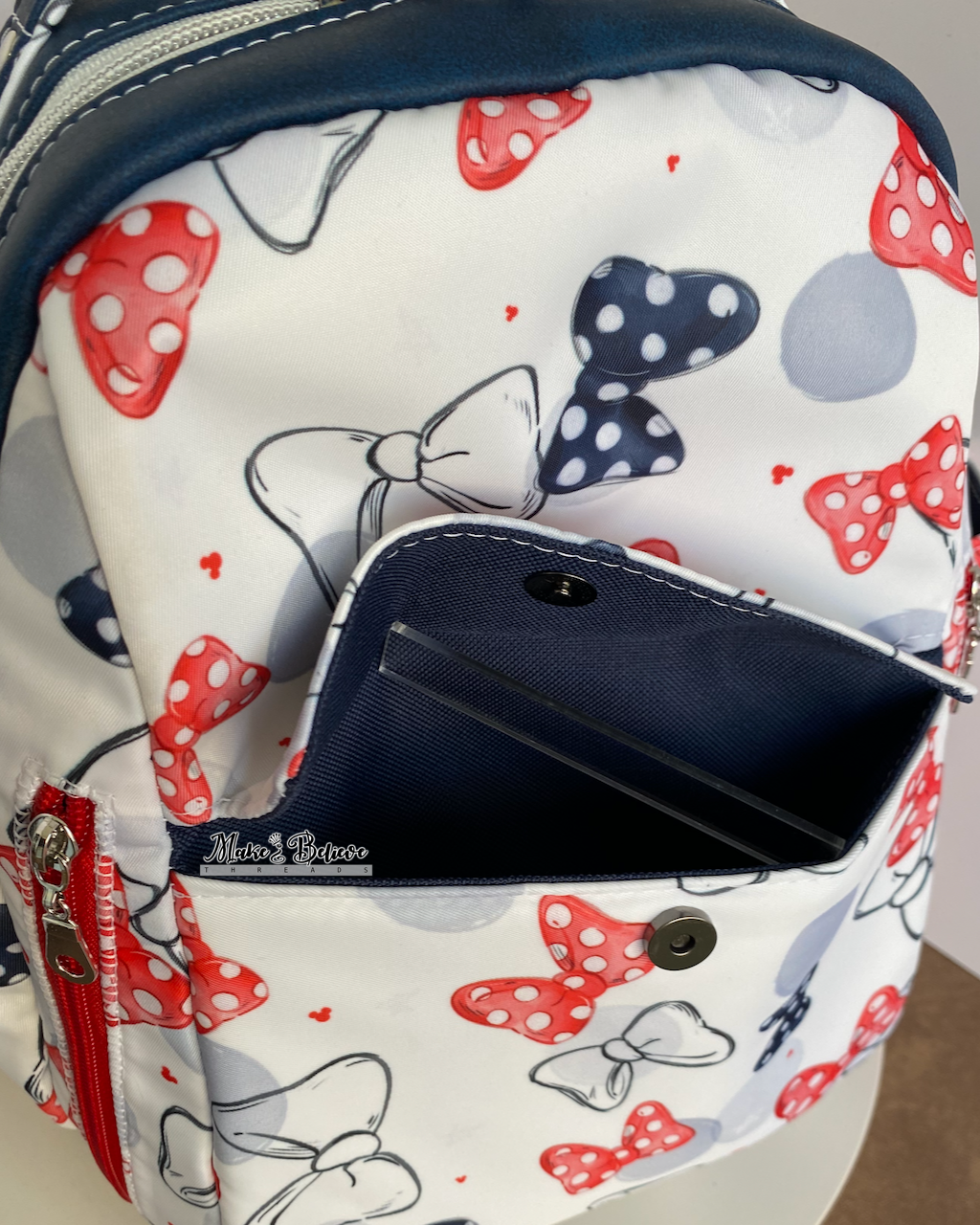 Red, White, and Blue Mouse Bows 3-in-1 Backpack