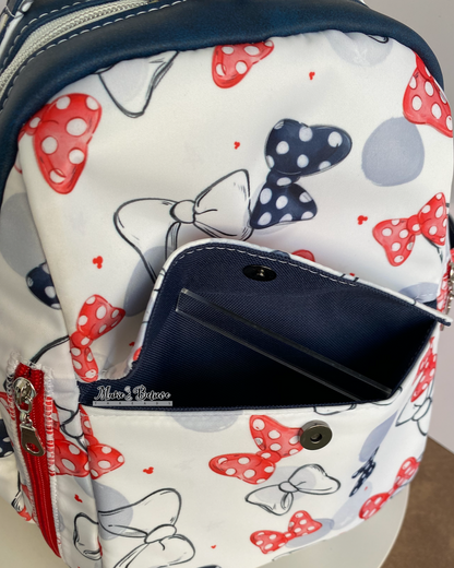Red, White, and Blue Mouse Bows 3-in-1 Backpack