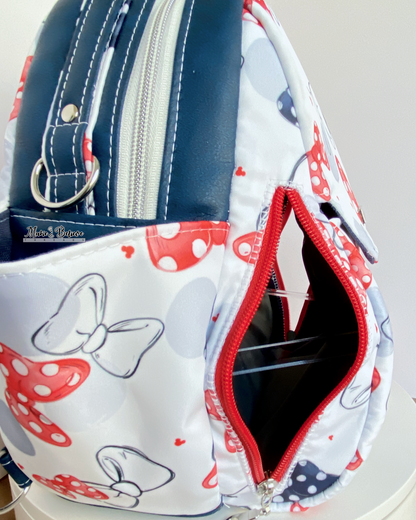 Red, White, and Blue Mouse Bows 3-in-1 Backpack