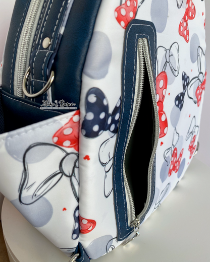 Red, White, and Blue Mouse Bows 3-in-1 Backpack