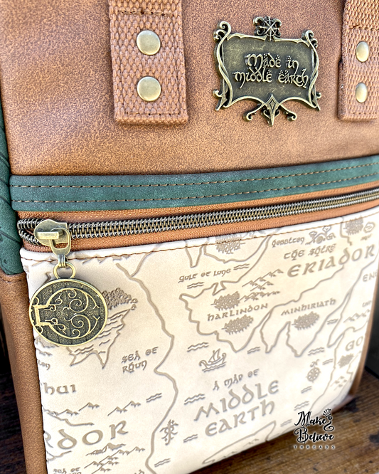Small Green and Brown Debossed LOTR Making Backpack