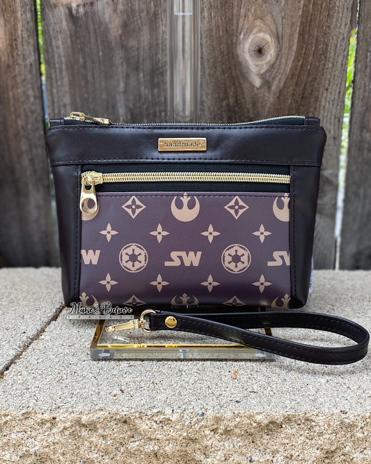 Space Wars Almost-Black Pouch with Wristlet Strap