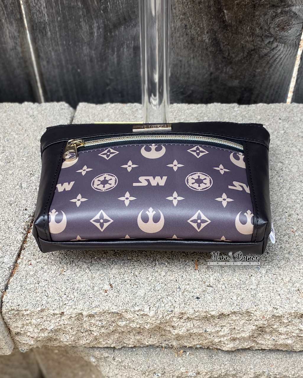 Space Wars Almost-Black Pouch with Wristlet Strap