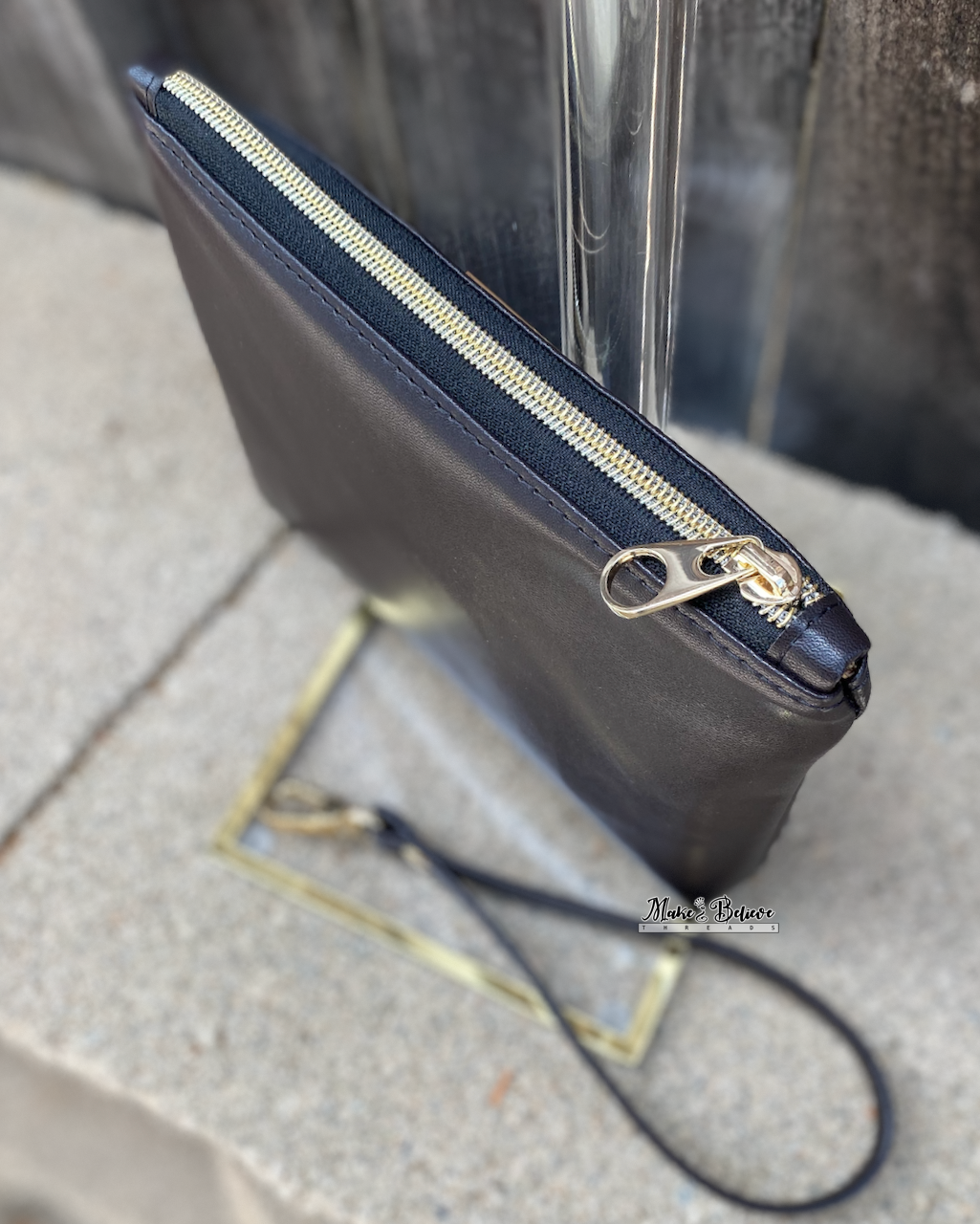 Space Wars Almost-Black Pouch with Wristlet Strap