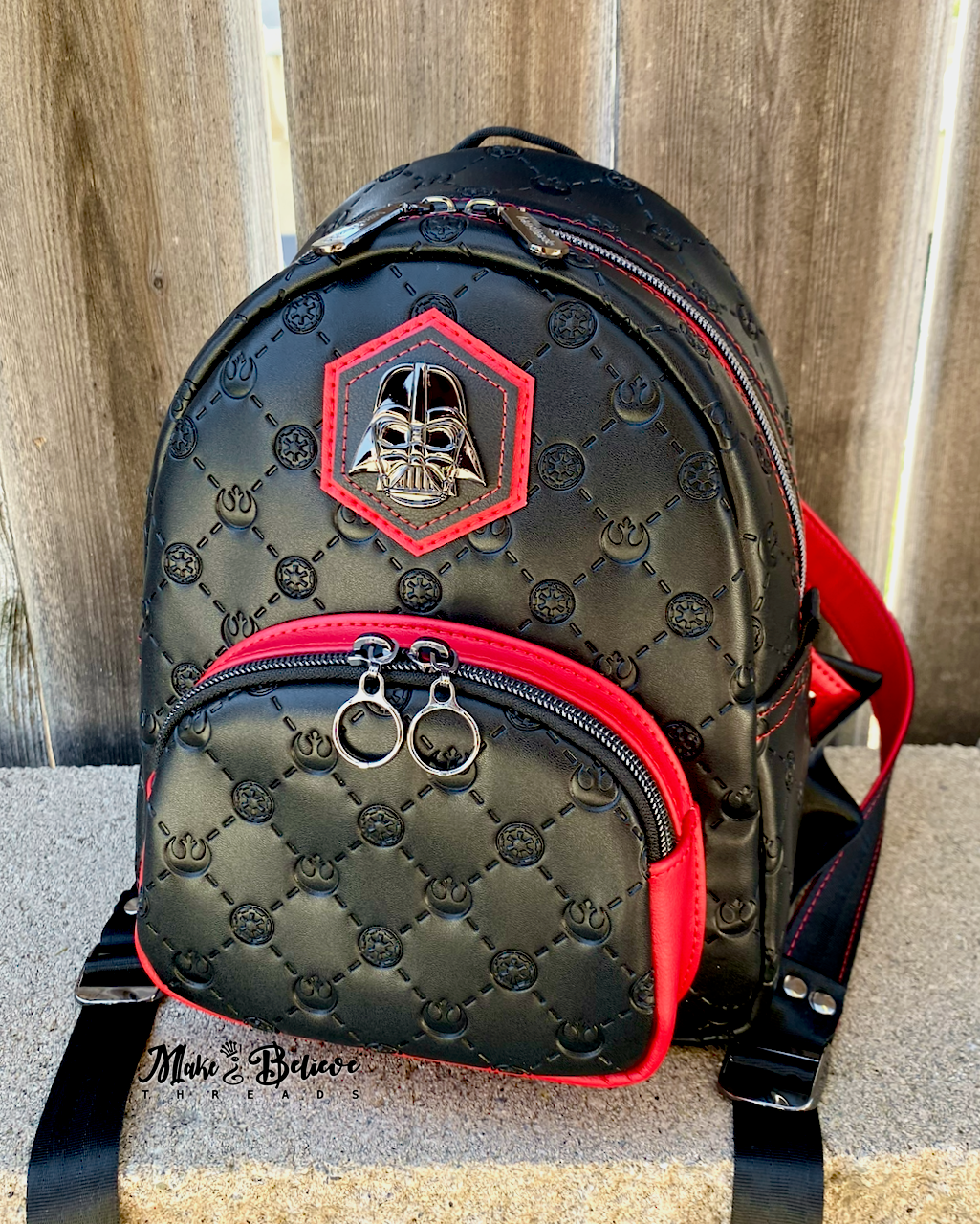 Space Wars Baddie Black and Red Small Backpack