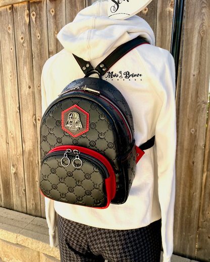 Space Wars Baddie Black and Red Small Backpack