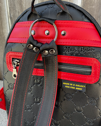 Space Wars Baddie Black and Red Small Backpack
