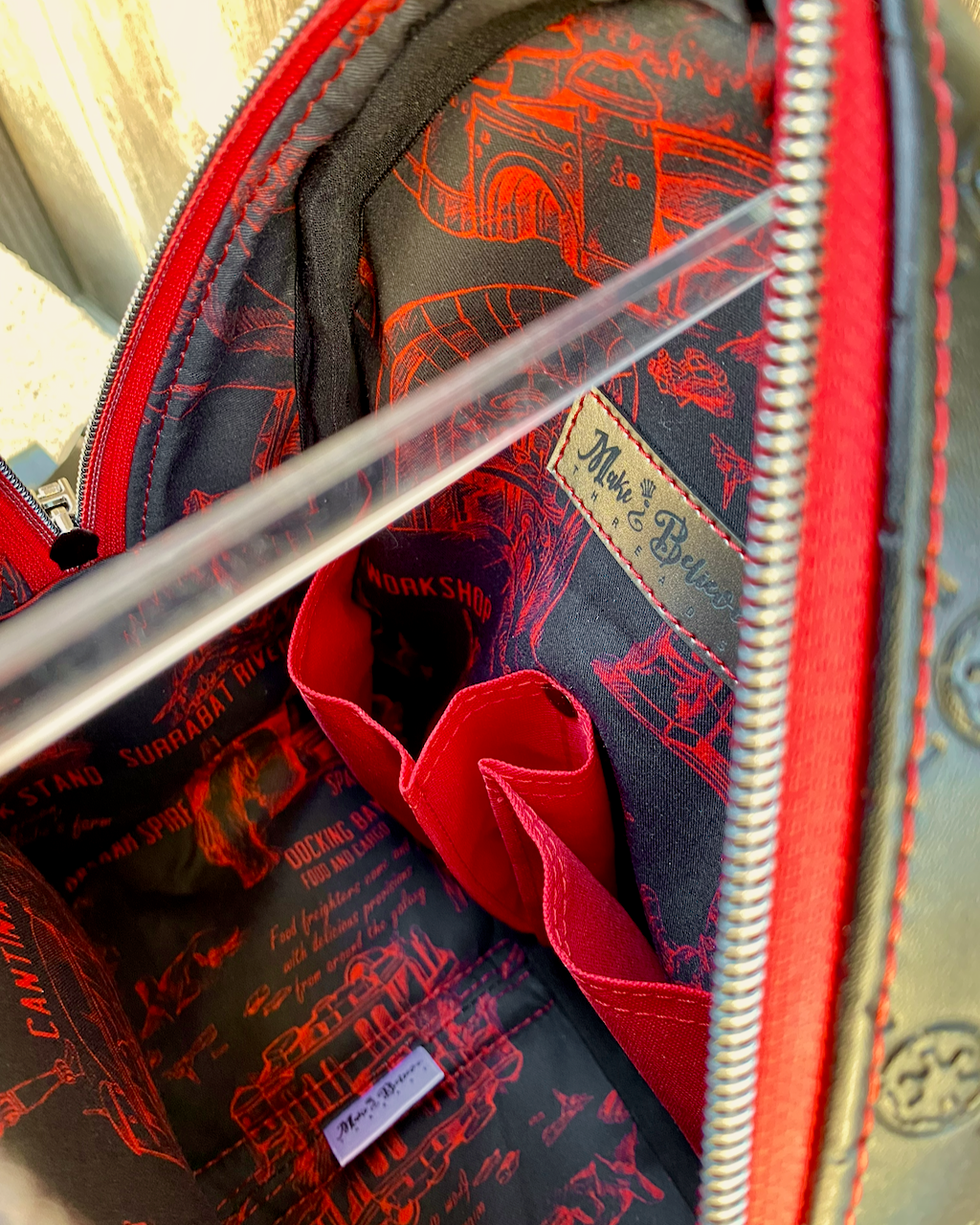 Space Wars Baddie Black and Red Small Backpack