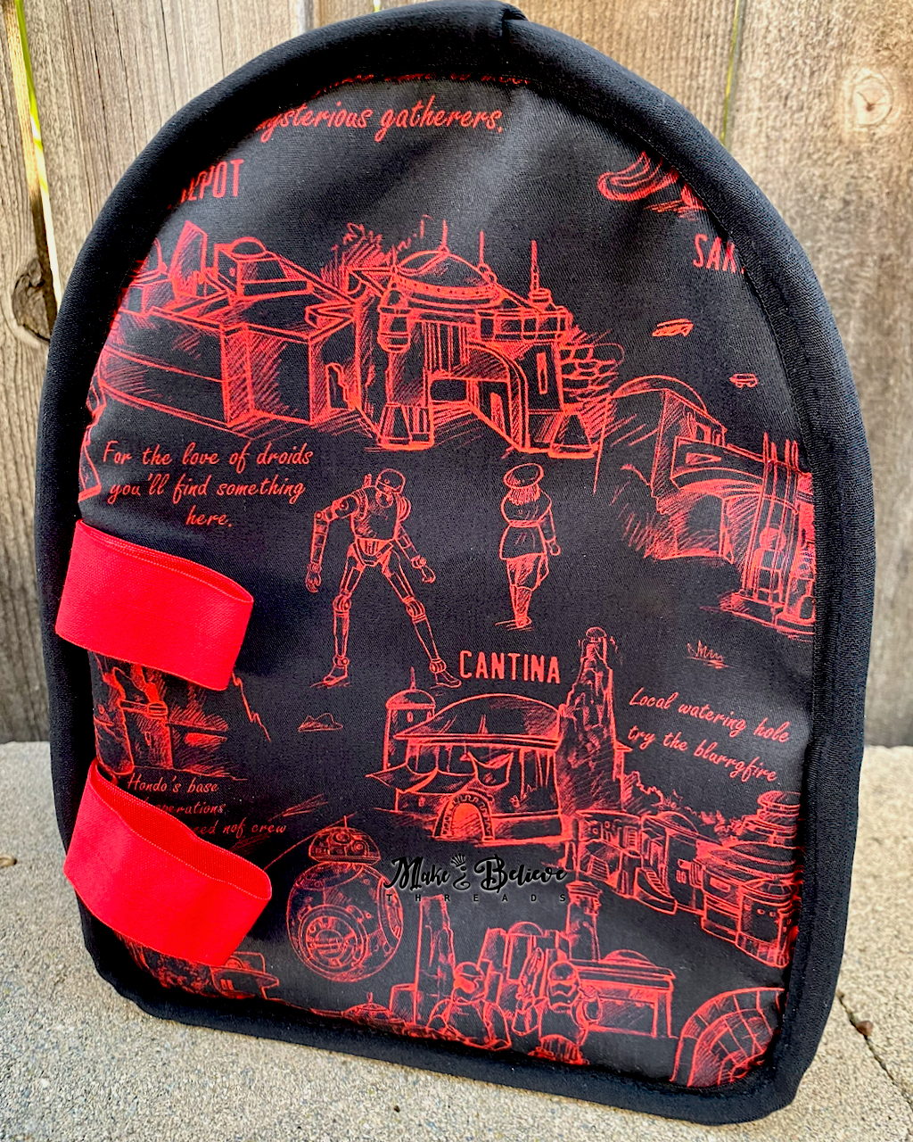 Space Wars Baddie Black and Red Small Backpack