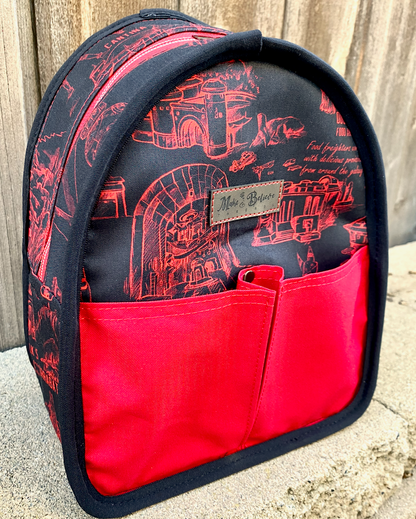 Space Wars Baddie Black and Red Small Backpack