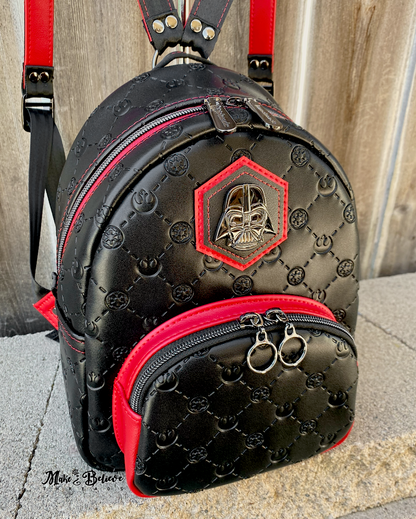 Space Wars Baddie Black and Red Small Backpack