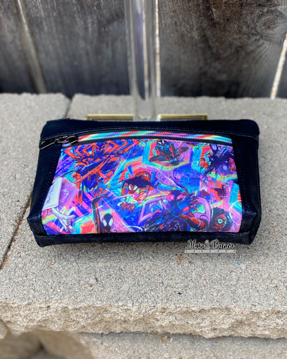 Spidey Distressed Midnight Blue Pouch with Wristlet Strap