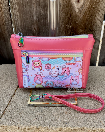 Squishimals Soft Shimmering Coral Pouch with Wristlet Strap