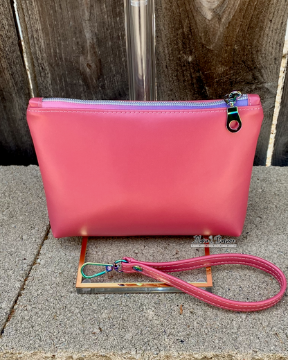 Squishimals Soft Shimmering Coral Pouch with Wristlet Strap