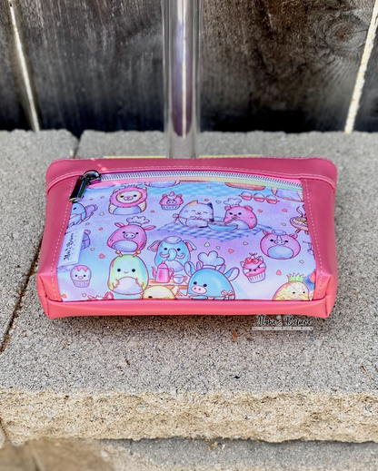 Squishimals Soft Shimmering Coral Pouch with Wristlet Strap