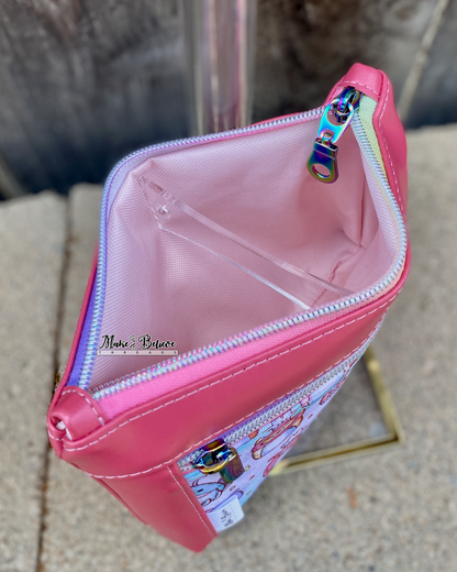 Squishimals Soft Shimmering Coral Pouch with Wristlet Strap