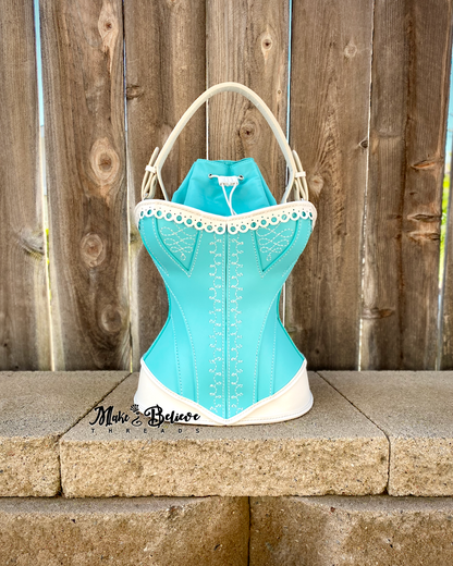 Sweet Hand-Stitched Tiffany Blue Lolita Corset Handbag
