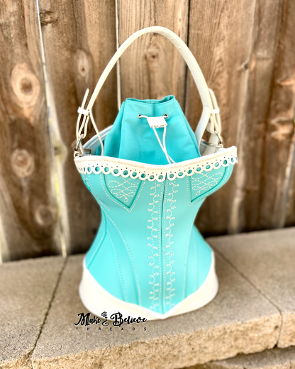 Sweet Hand-Stitched Tiffany Blue Lolita Corset Handbag