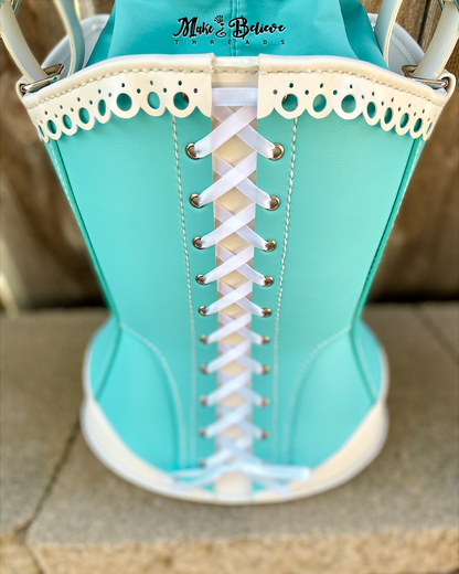 Sweet Hand-Stitched Tiffany Blue Lolita Corset Handbag