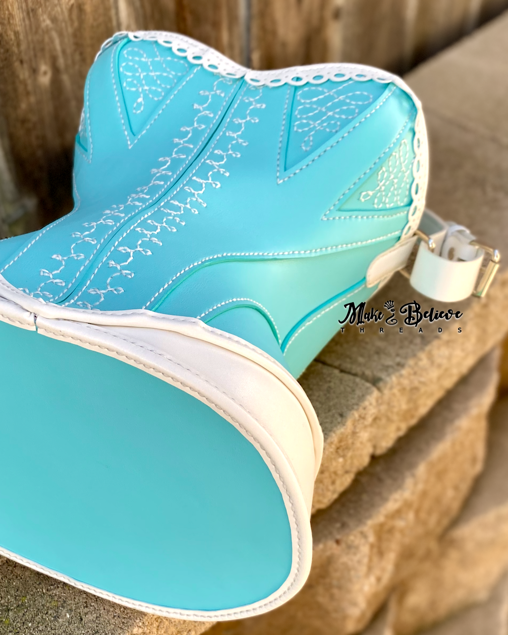 Sweet Hand-Stitched Tiffany Blue Lolita Corset Handbag