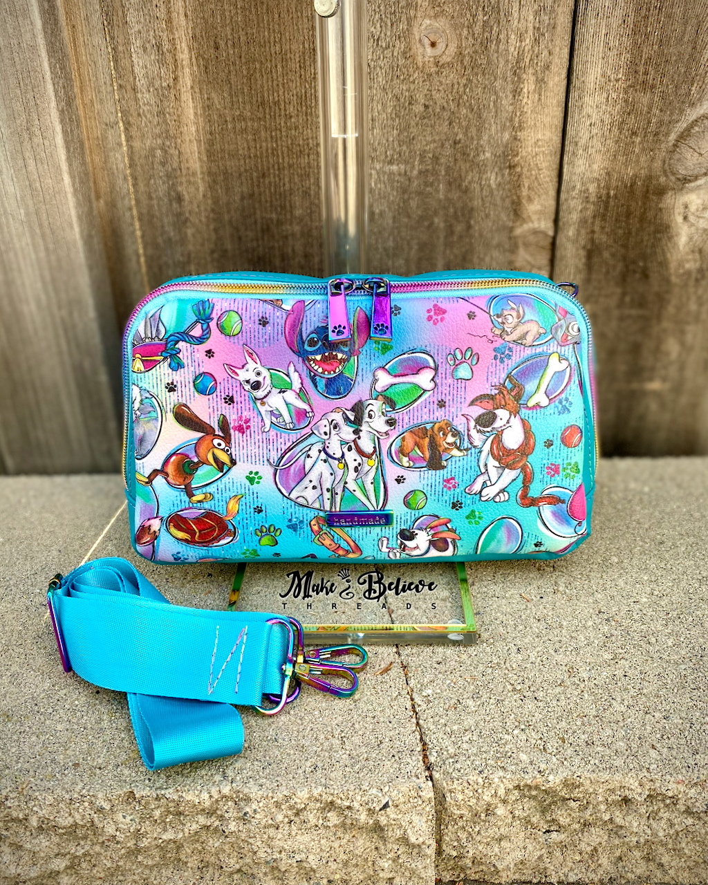 Teal Puppy Love Large Hip Pack