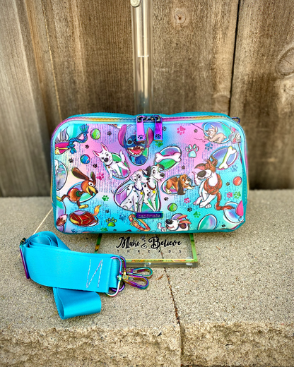 Teal Puppy Love Large Hip Pack