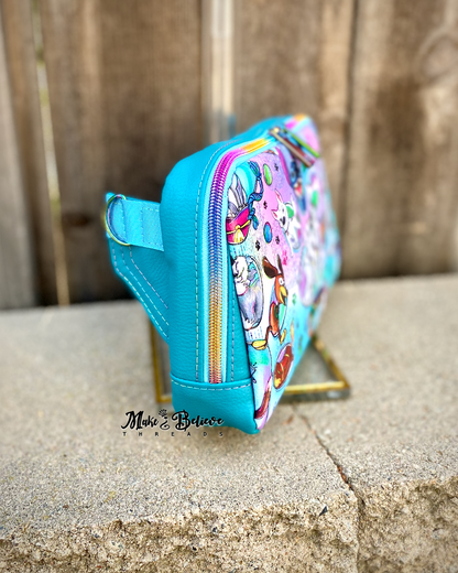 Teal Puppy Love Large Hip Pack