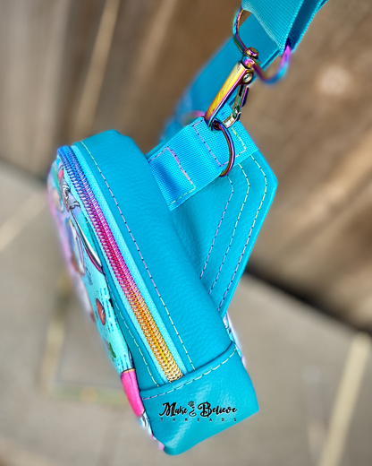 Teal Puppy Love Large Hip Pack