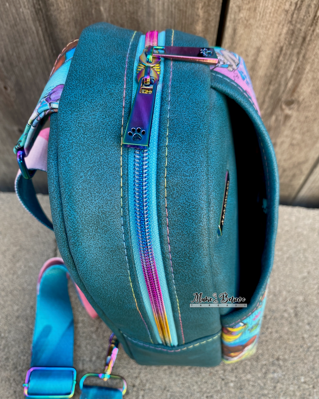Teal Puppy Love Midsize Sling Bag