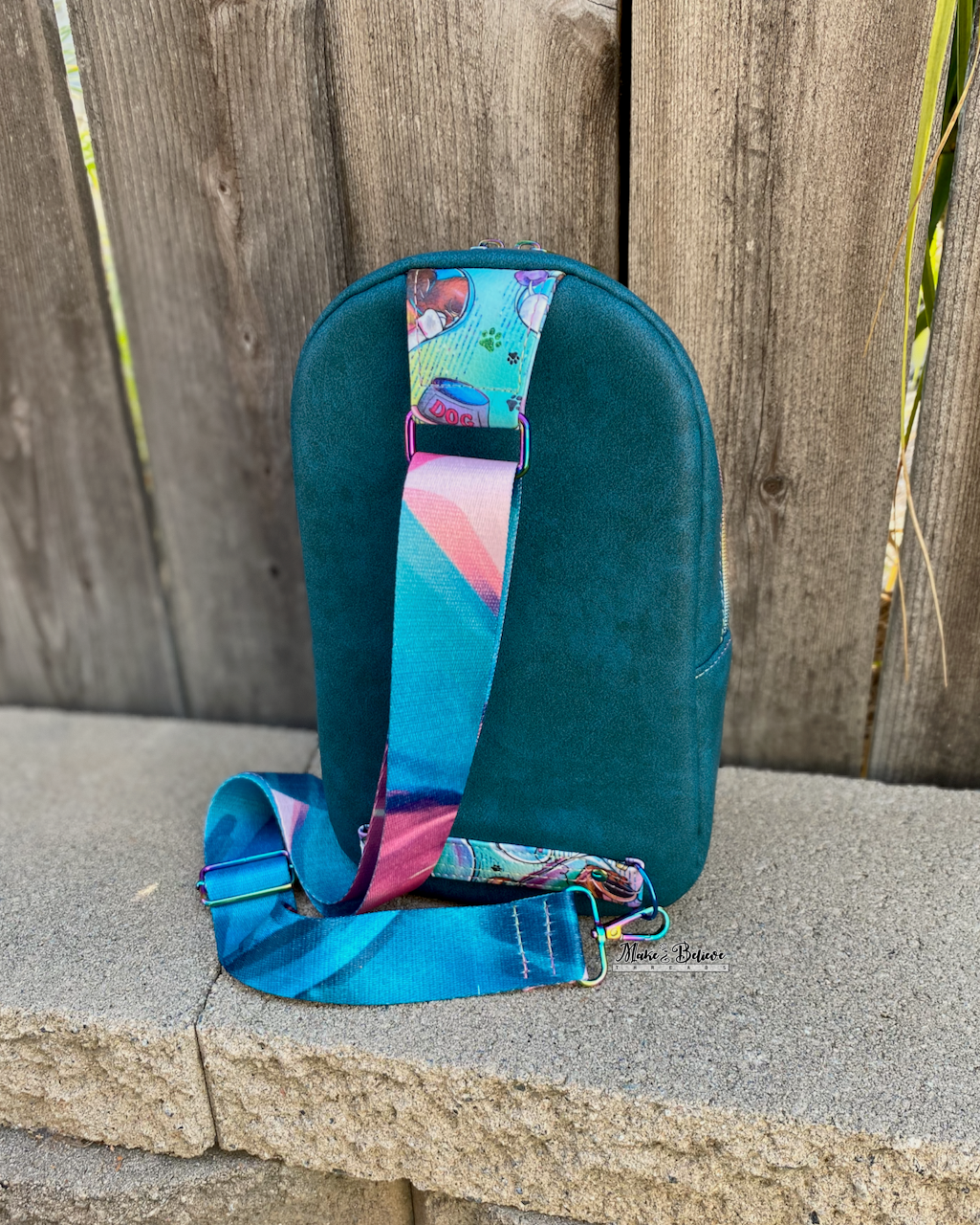 Teal Puppy Love Midsize Sling Bag