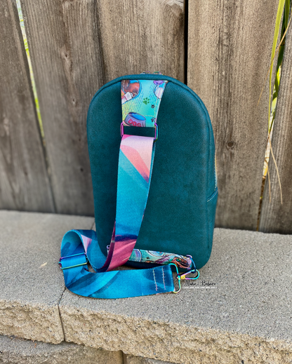 Teal Puppy Love Midsize Sling Bag